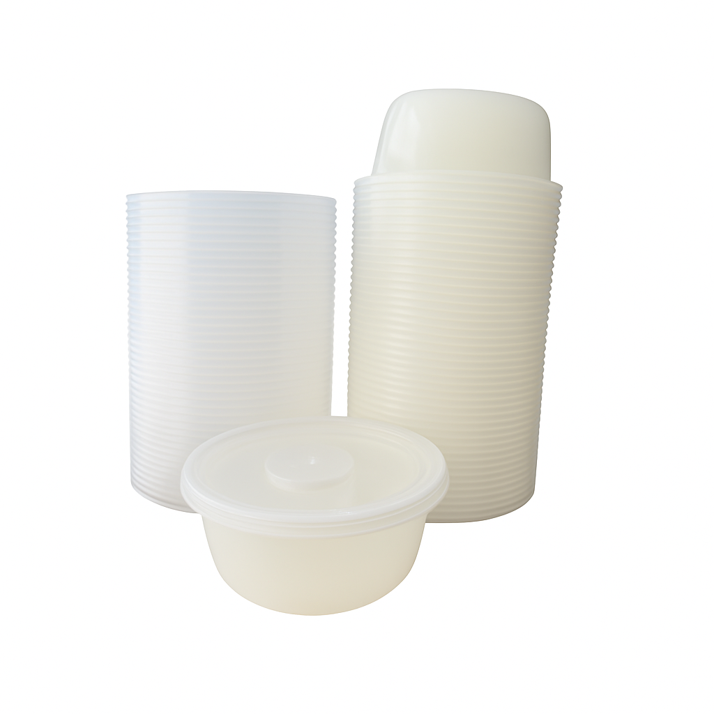 8oz Round Microwavable container with lid included A08