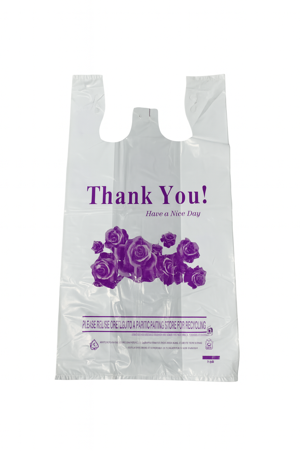 Heavy Duty Purple Rose Grocery Bag