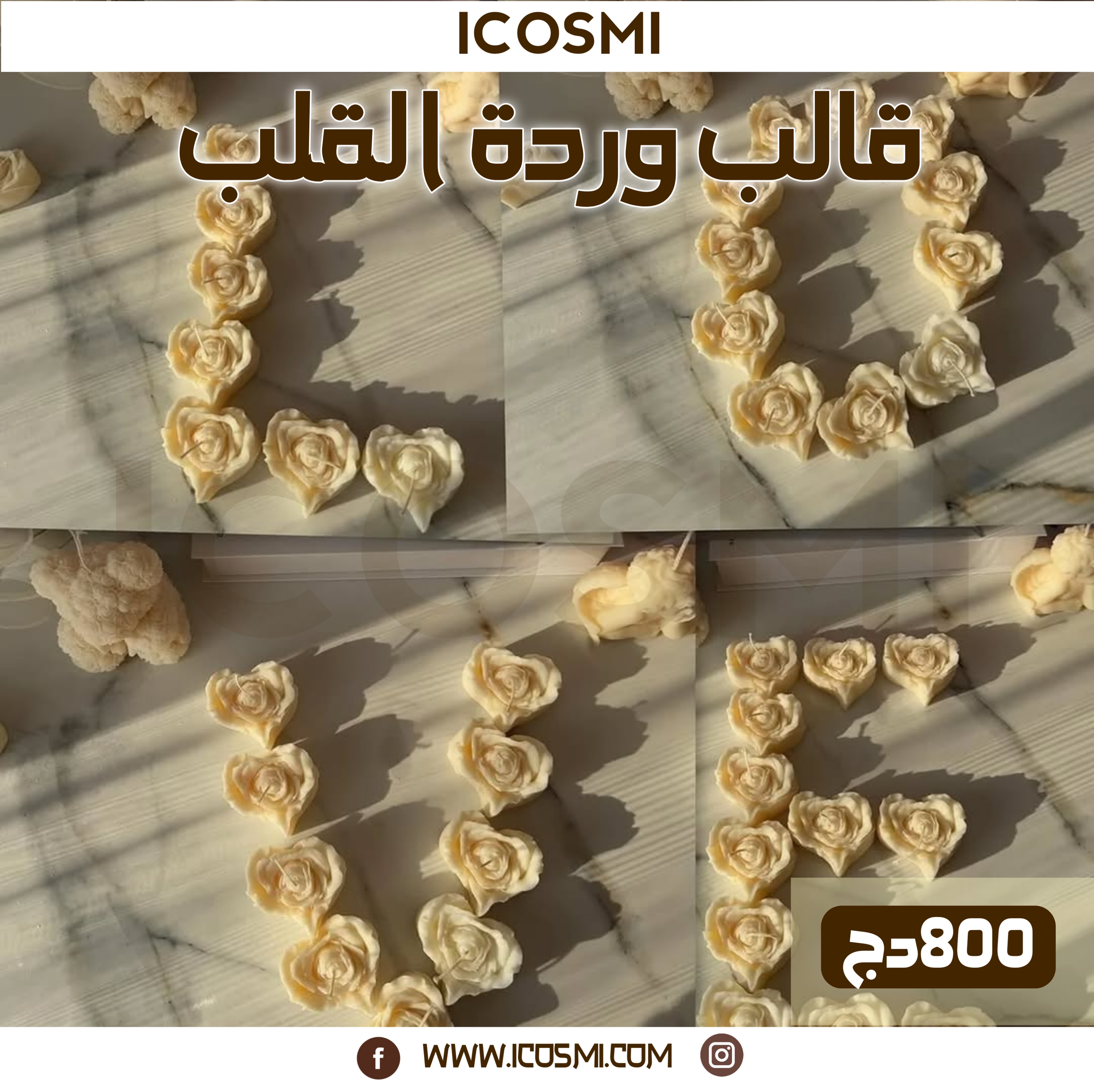 قالب وردة القلب