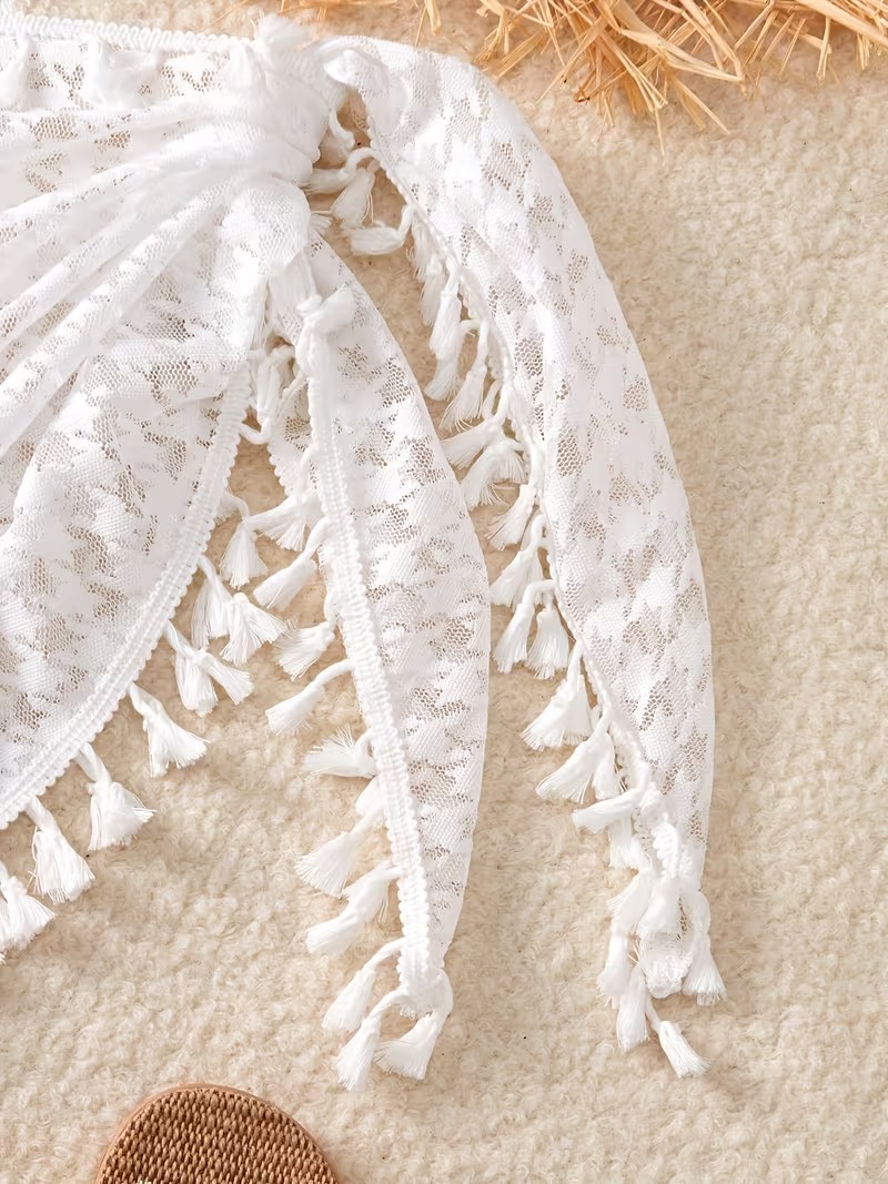 Salida de baño de Encaje Blanco