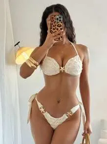 Bikini blanco de encaje