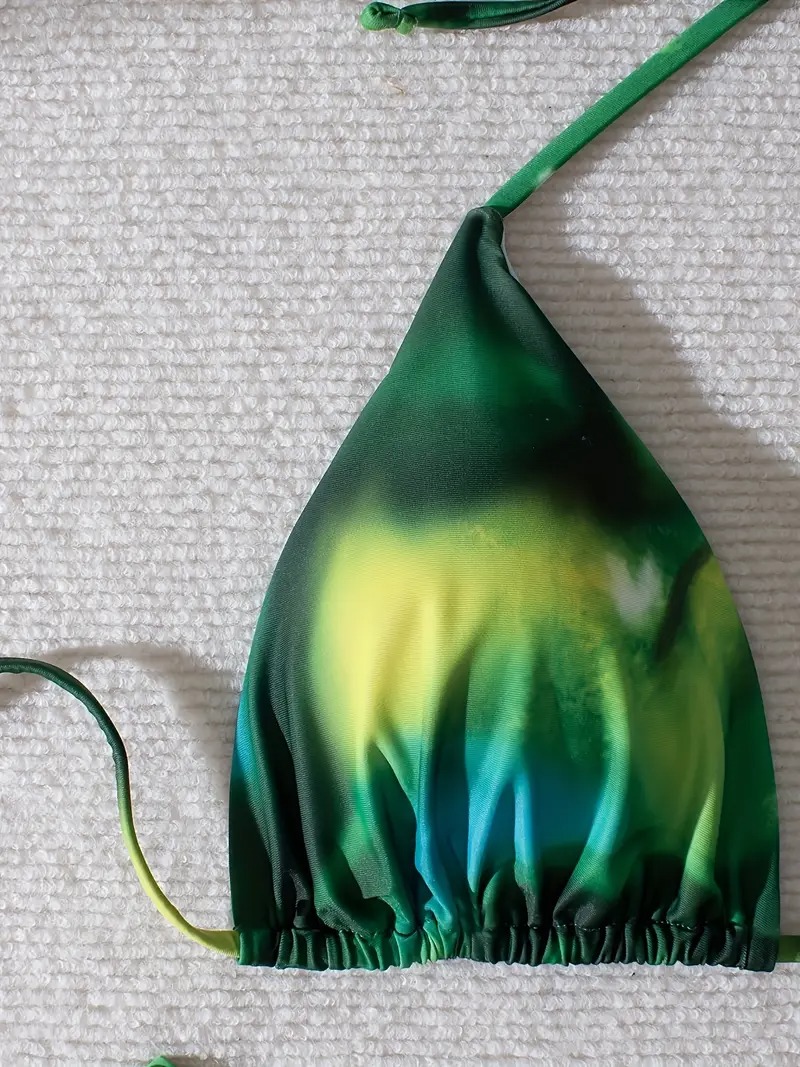 bikini verde estampada