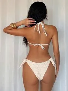 Bikini blanco de encaje