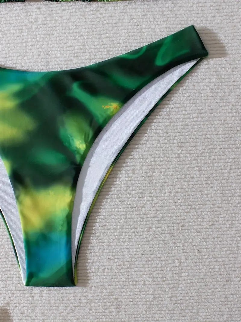 bikini verde estampada