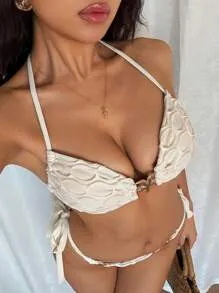 Bikini blanco de encaje
