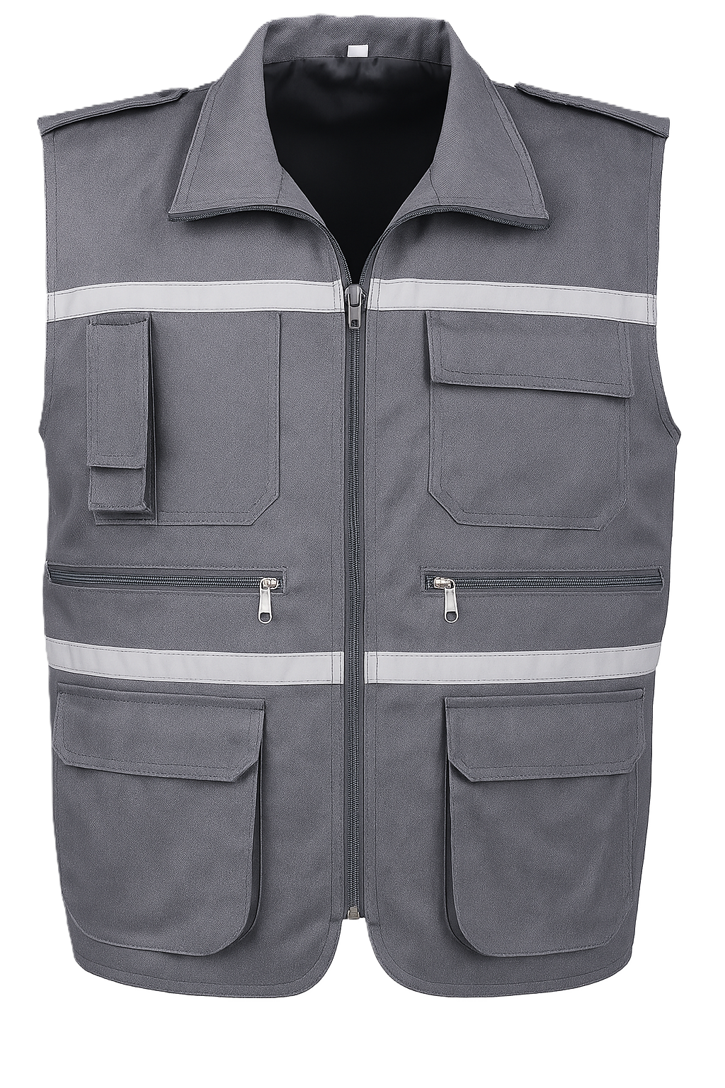 Lightweight Unlined Work Vest with Reflective Bands