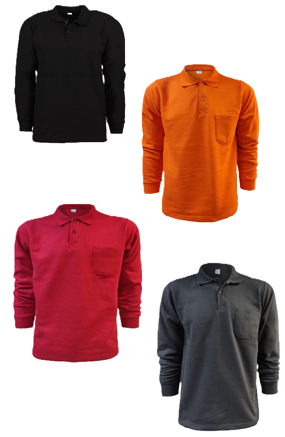 Long-Sleeve Cotton Polo Sweatshirts