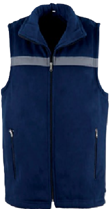  Gilet bleu marine doublé polaire avec bande réfléchissante