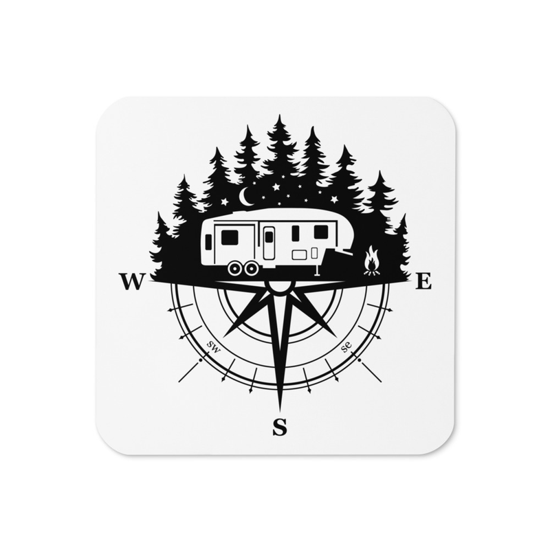 RV and Compass Cork-back Coaster (1 Each)