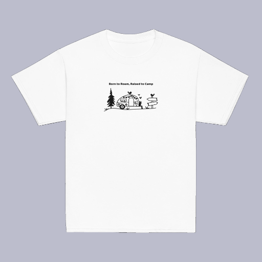 Born to Roam, Raised to Camp Youth classic tee