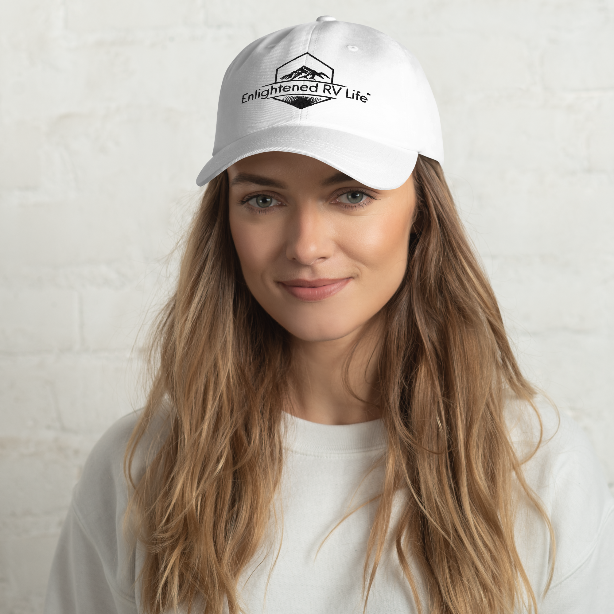 White Enlightened RV Life Embroidered Dad Hat