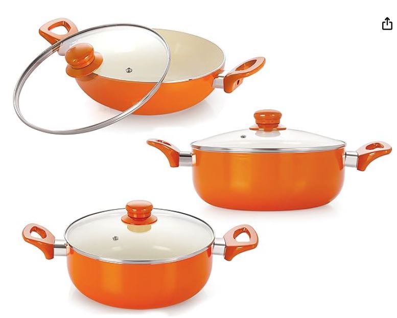 Orange Nonstick Cookware Set