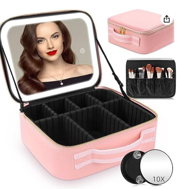 Travel Makeup Case with Mirror