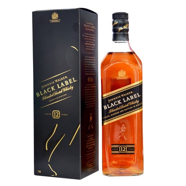 Johnnie Walker Black Label Scotch Blended Whiskey 75cl