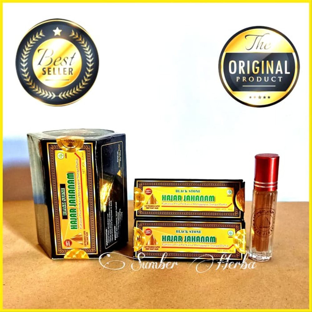 Herbal Hajar Jahanam Gold Black Stone Enhancer Oil for Men - Prolong