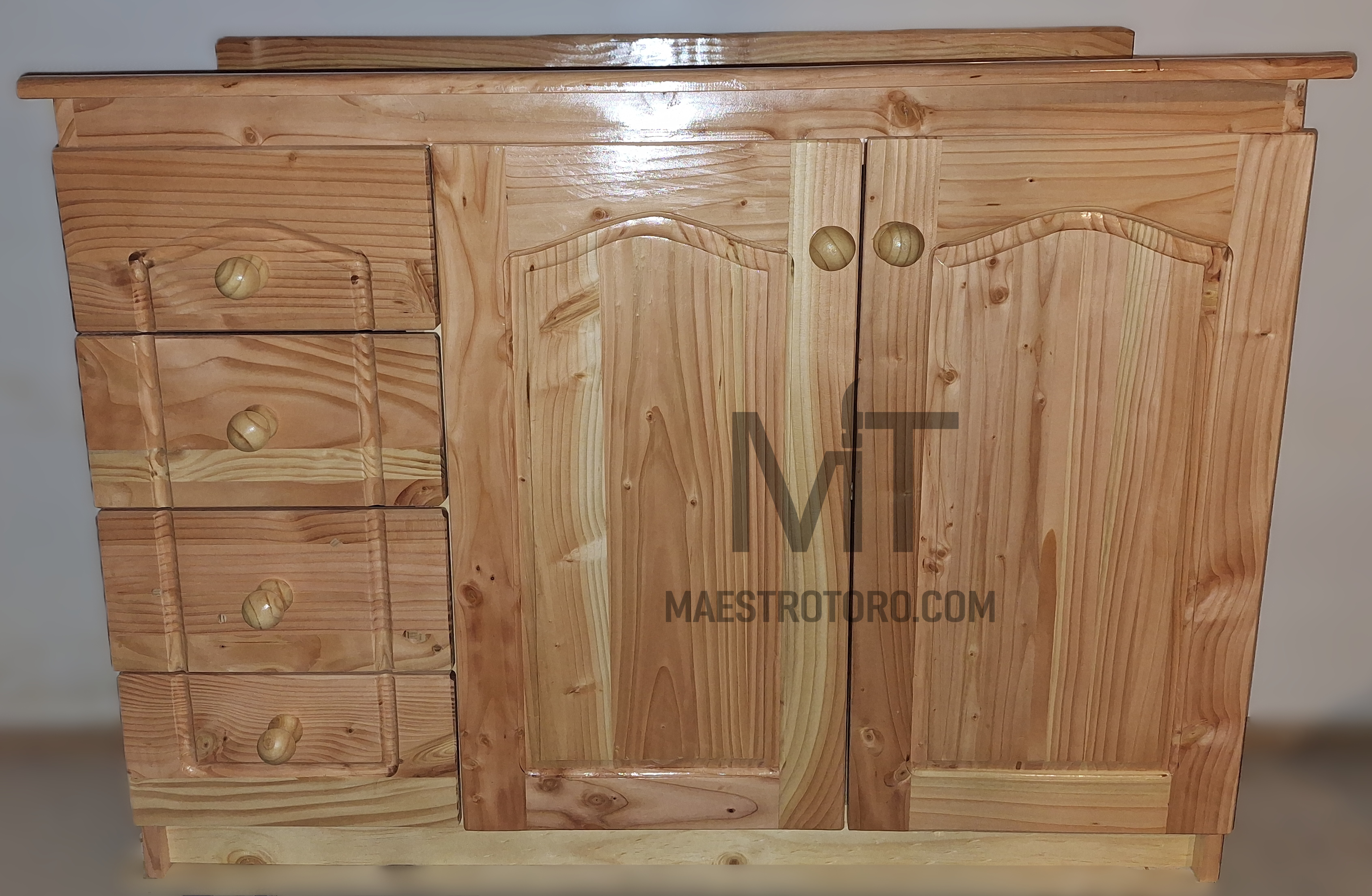 Base 1,2m con cubierta de madera y cajones