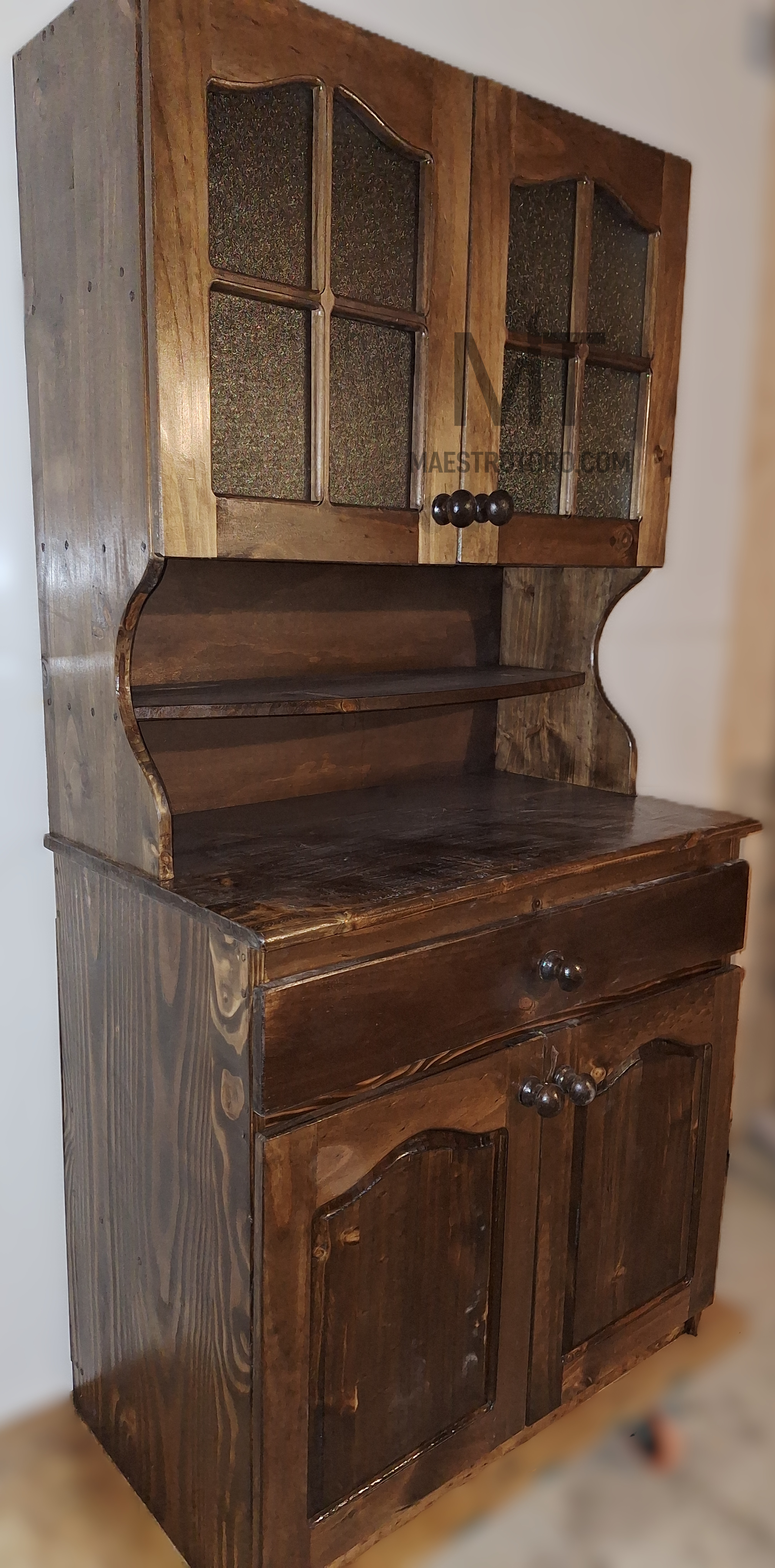 Mueble mural con cajón color nogal