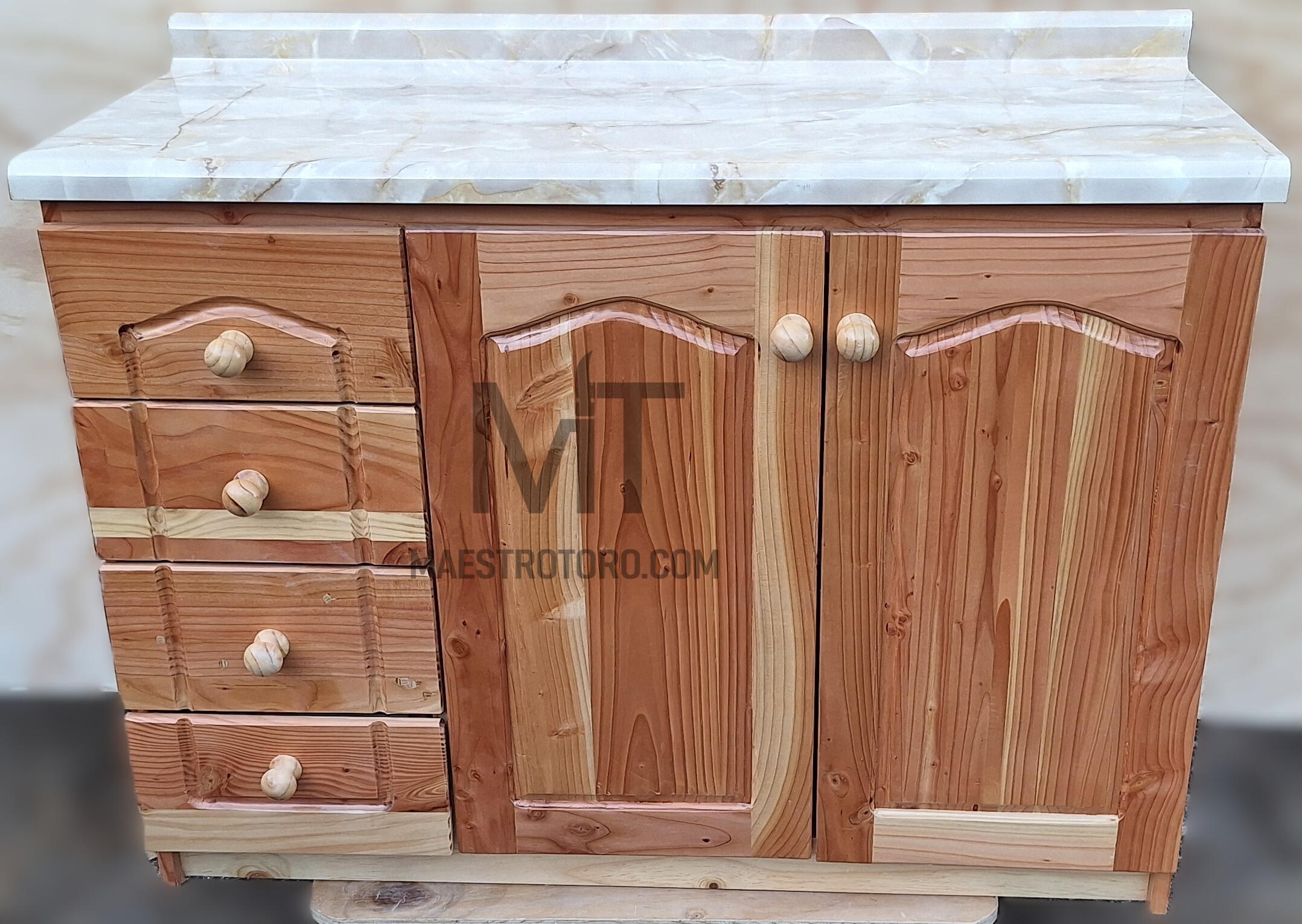 Base 1,2m con  postformado con cajones