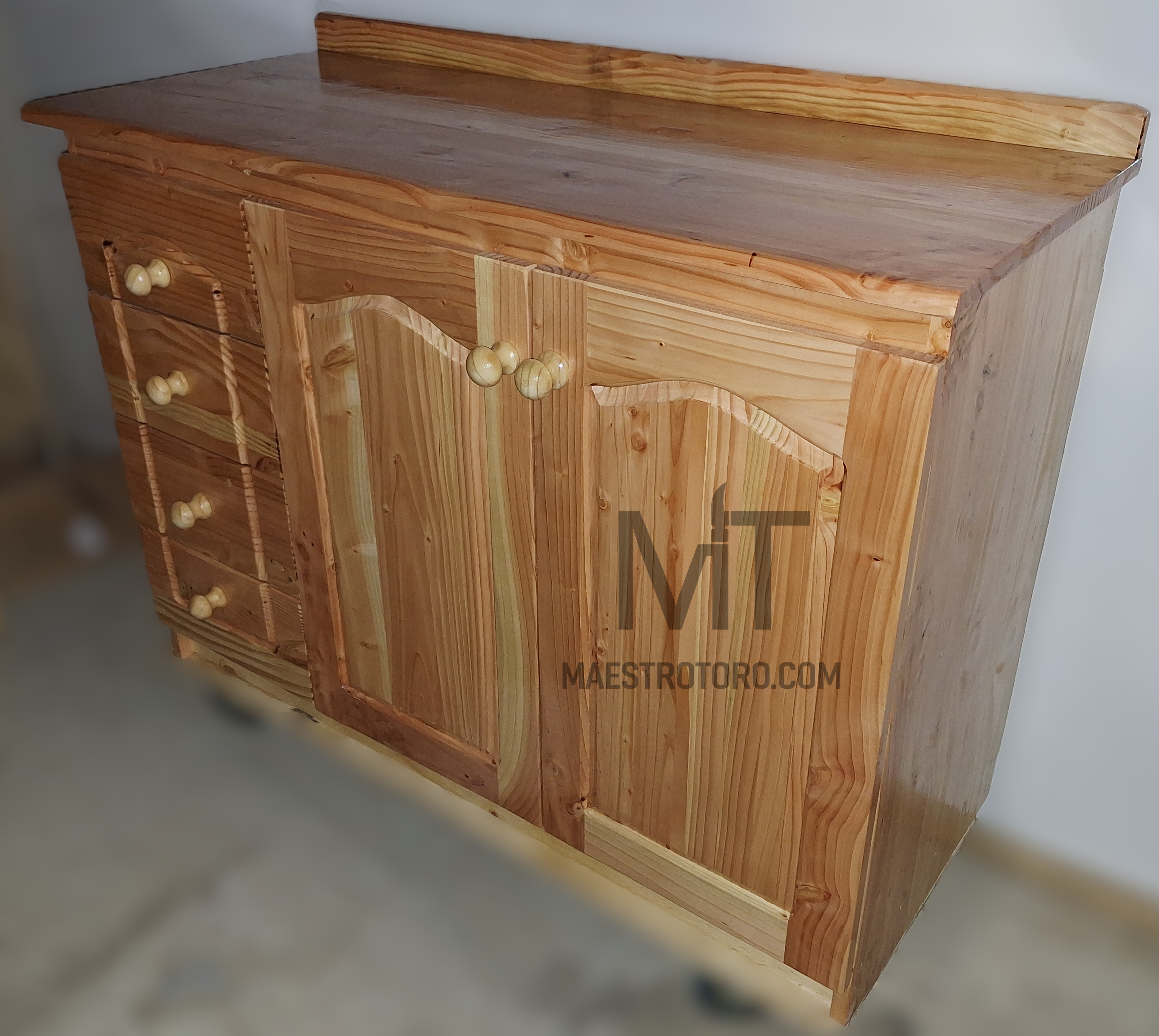 Base 1,2m con cubierta de madera y cajones