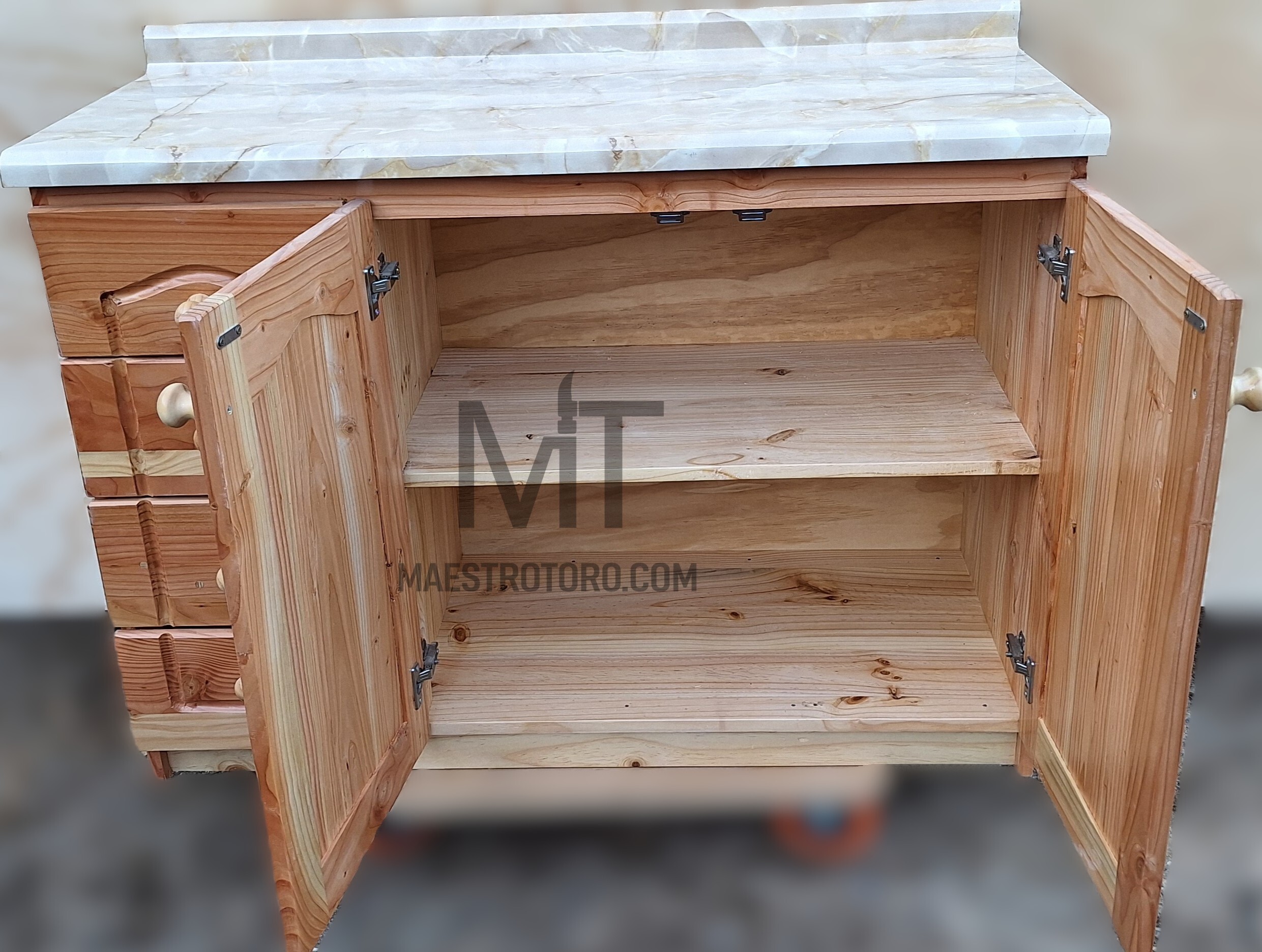 Base 1,2m con  postformado con cajones