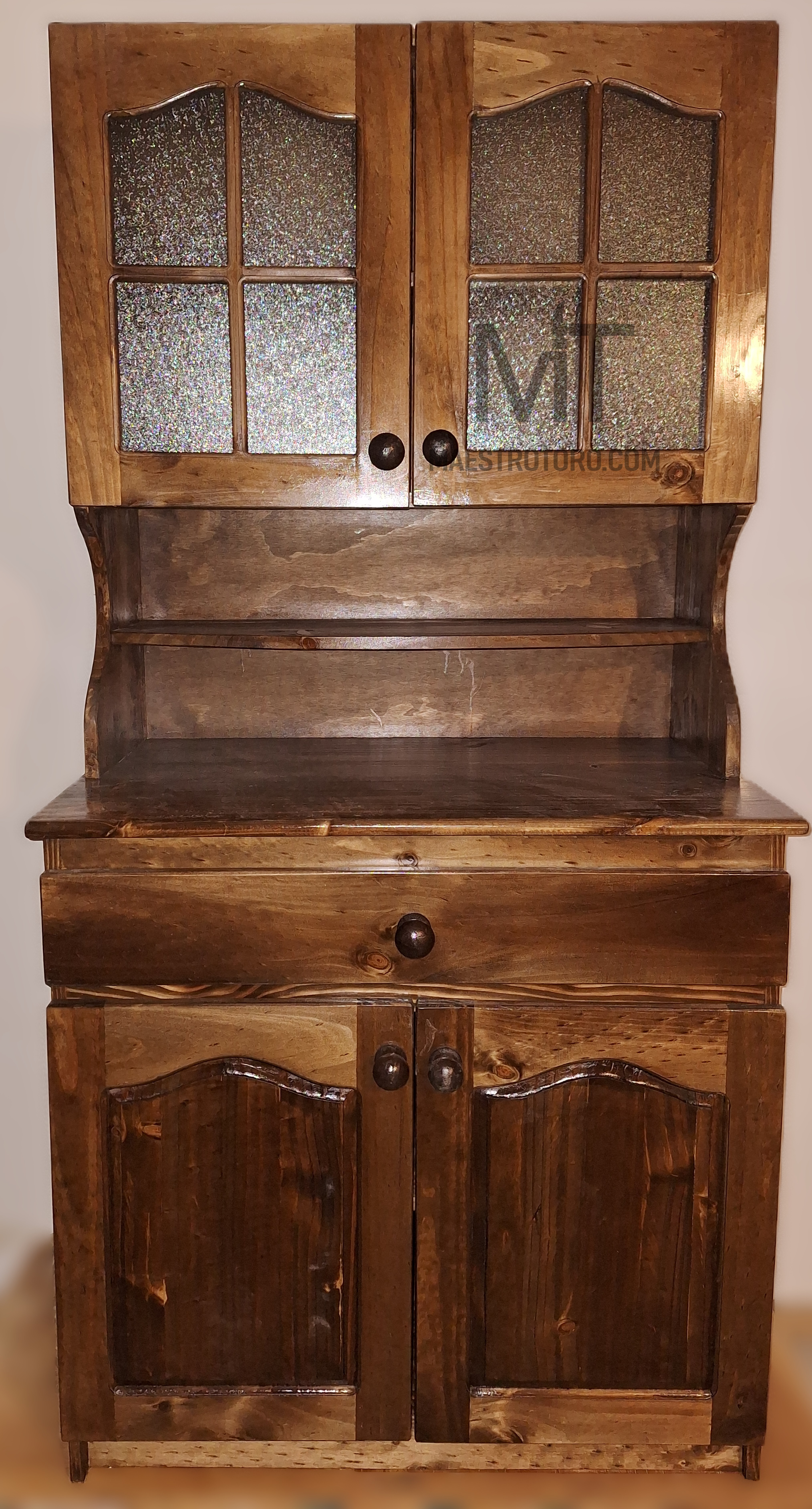 Mueble mural con cajón color nogal