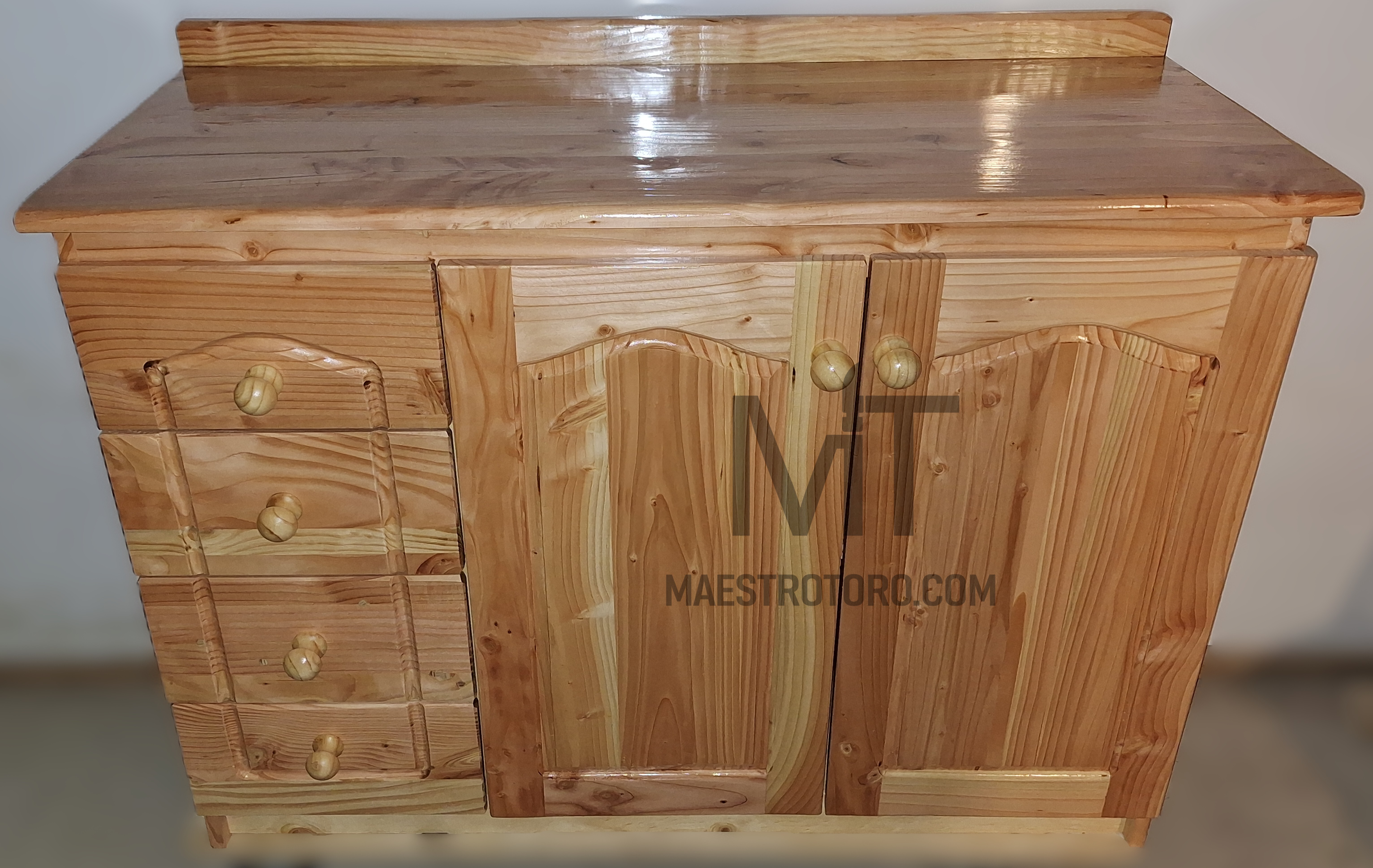 Base 1,2m con cubierta de madera y cajones