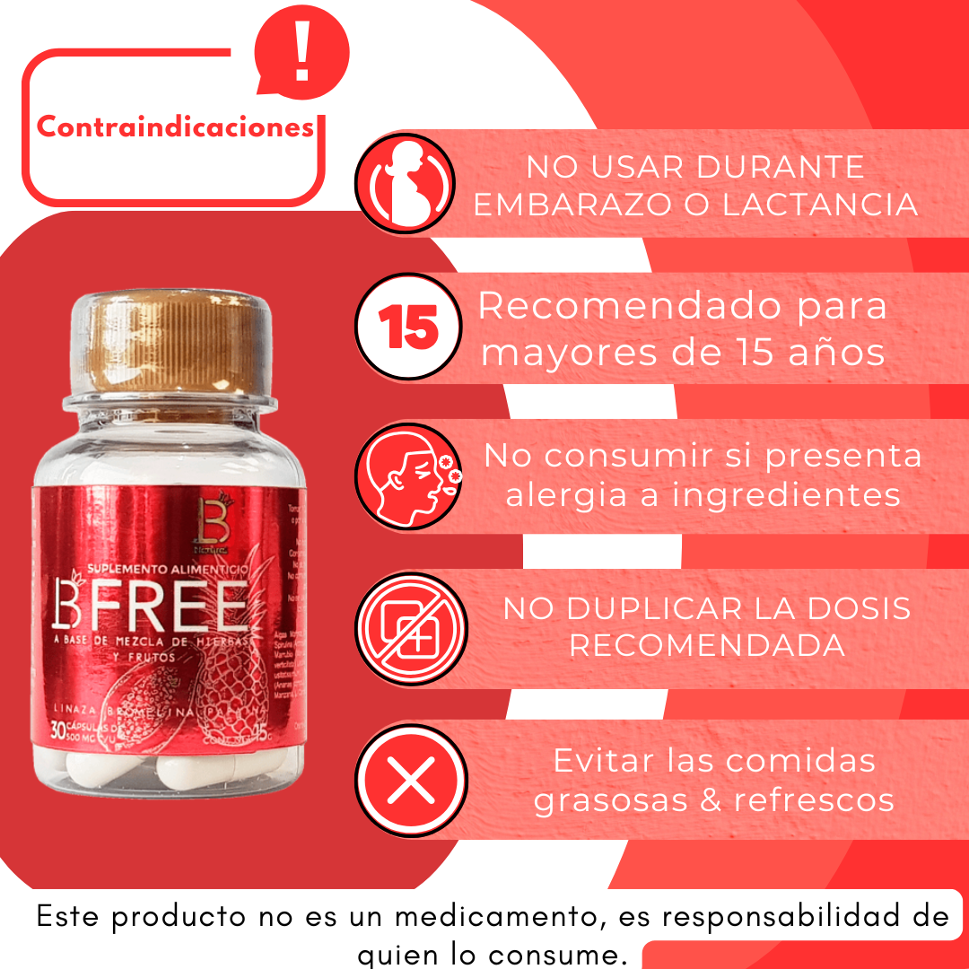 5 Frascos BFREE para bajar de peso.