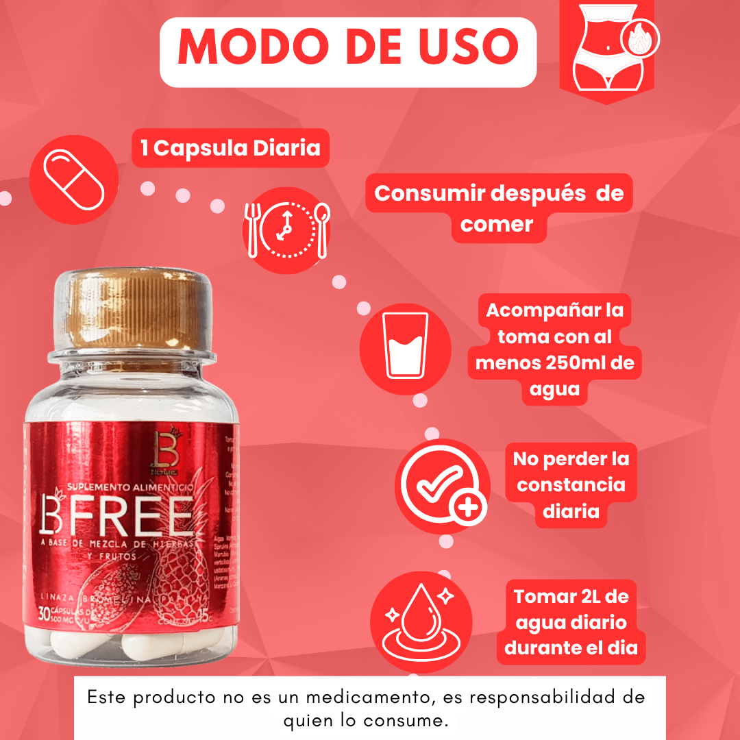 5 Frascos BFREE para bajar de peso.
