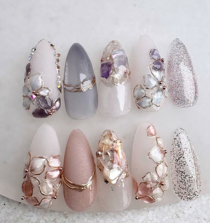 Luxury Floral Press-On Nails