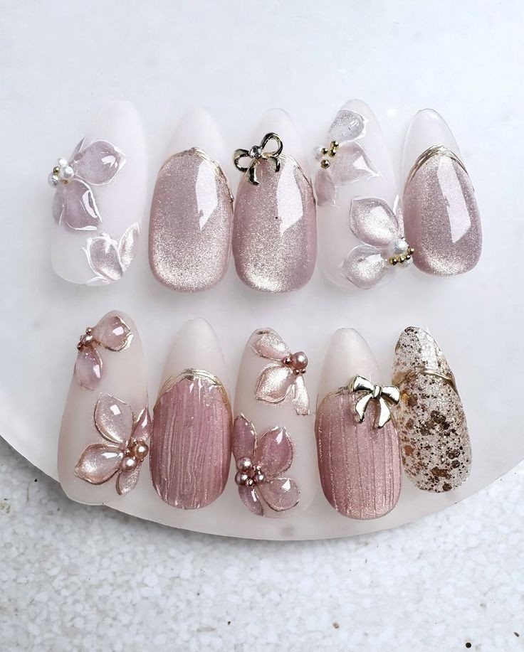 Handcrafted Floral Press-On Nails