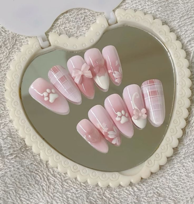 Pink Floral Press-On Nails