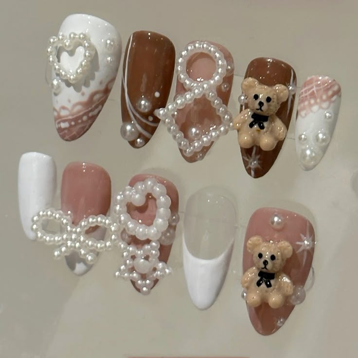 Handmade 3D Teddy Bear Pearl