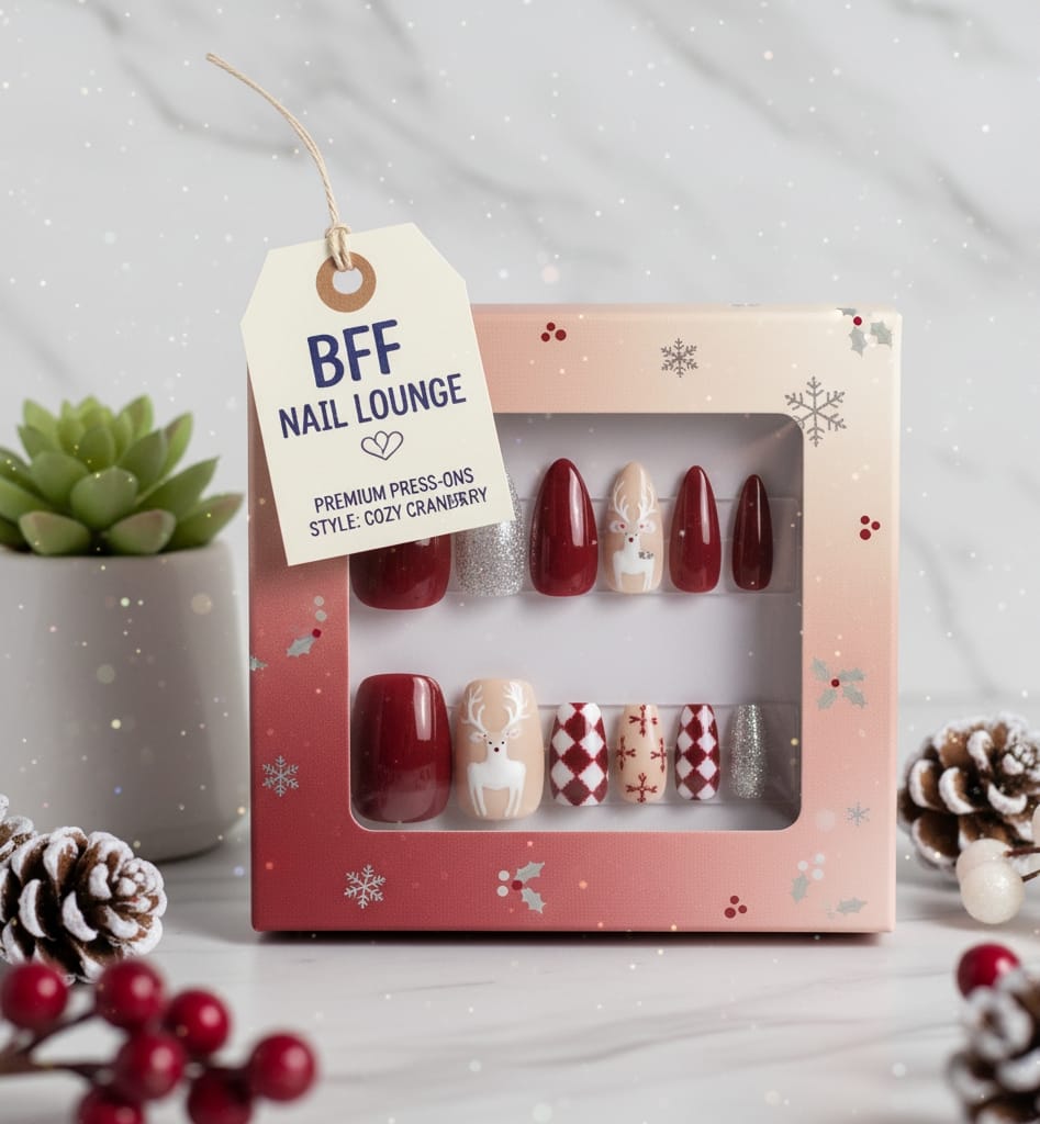 Cozy Cranberry Premium Press-On Nails