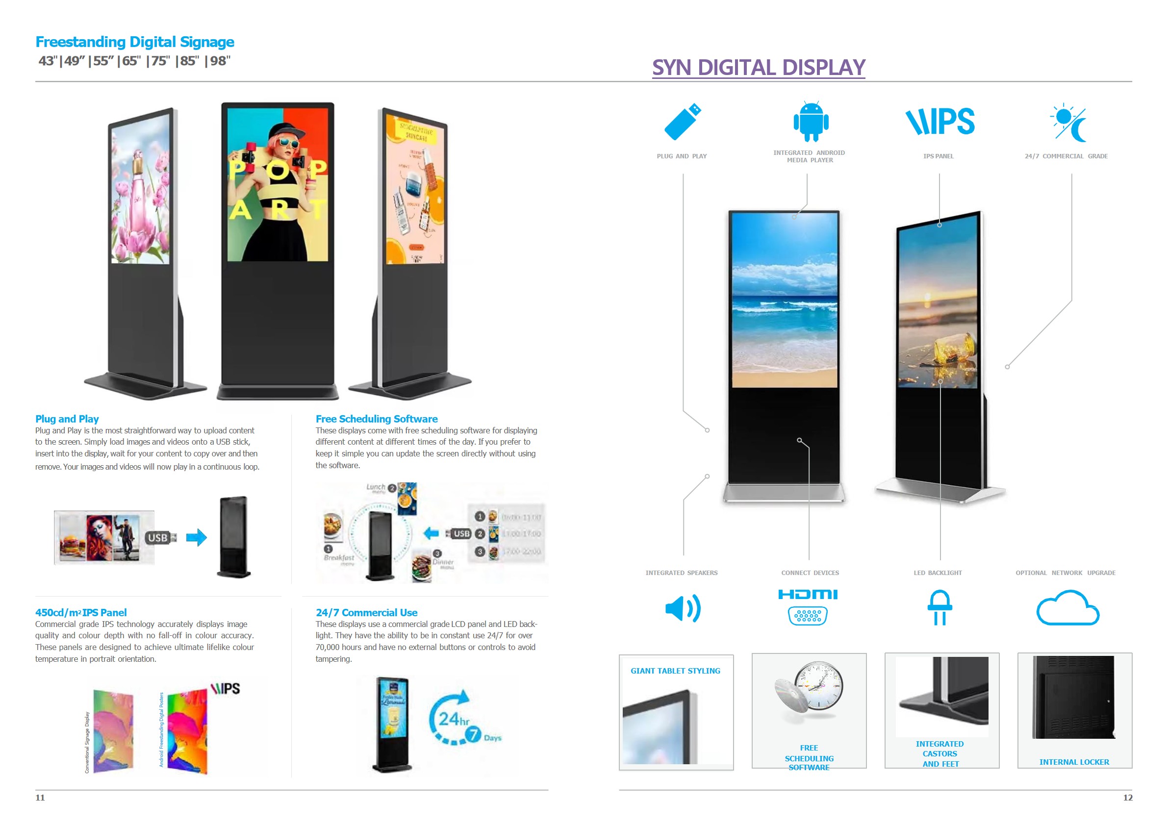 SYN Freestanding Digital Signage Display
