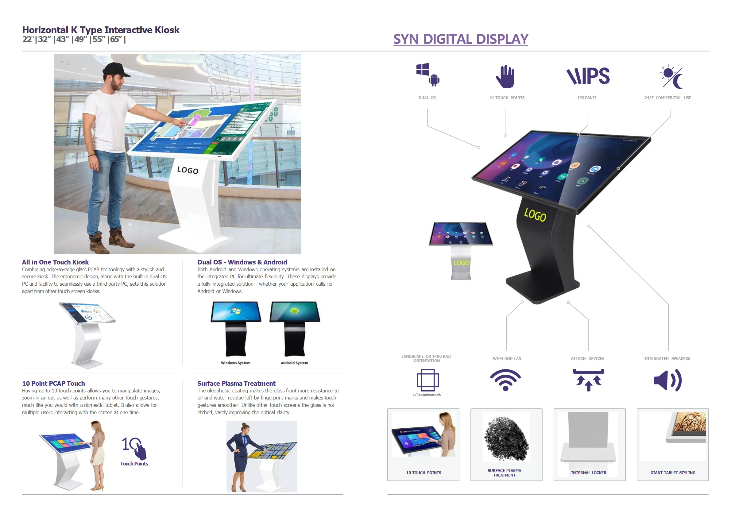 SYN Horizontal K Type Interactive Kiosk