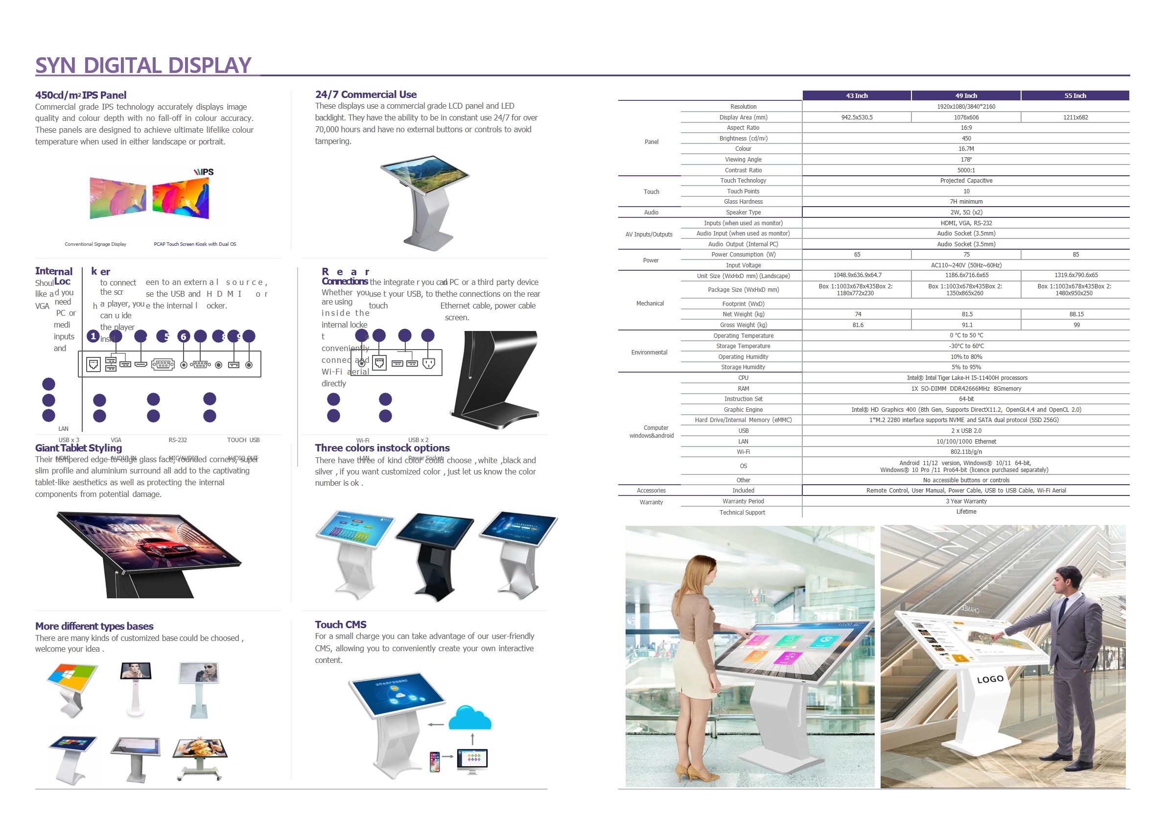 SYN Horizontal K Type Interactive Kiosk