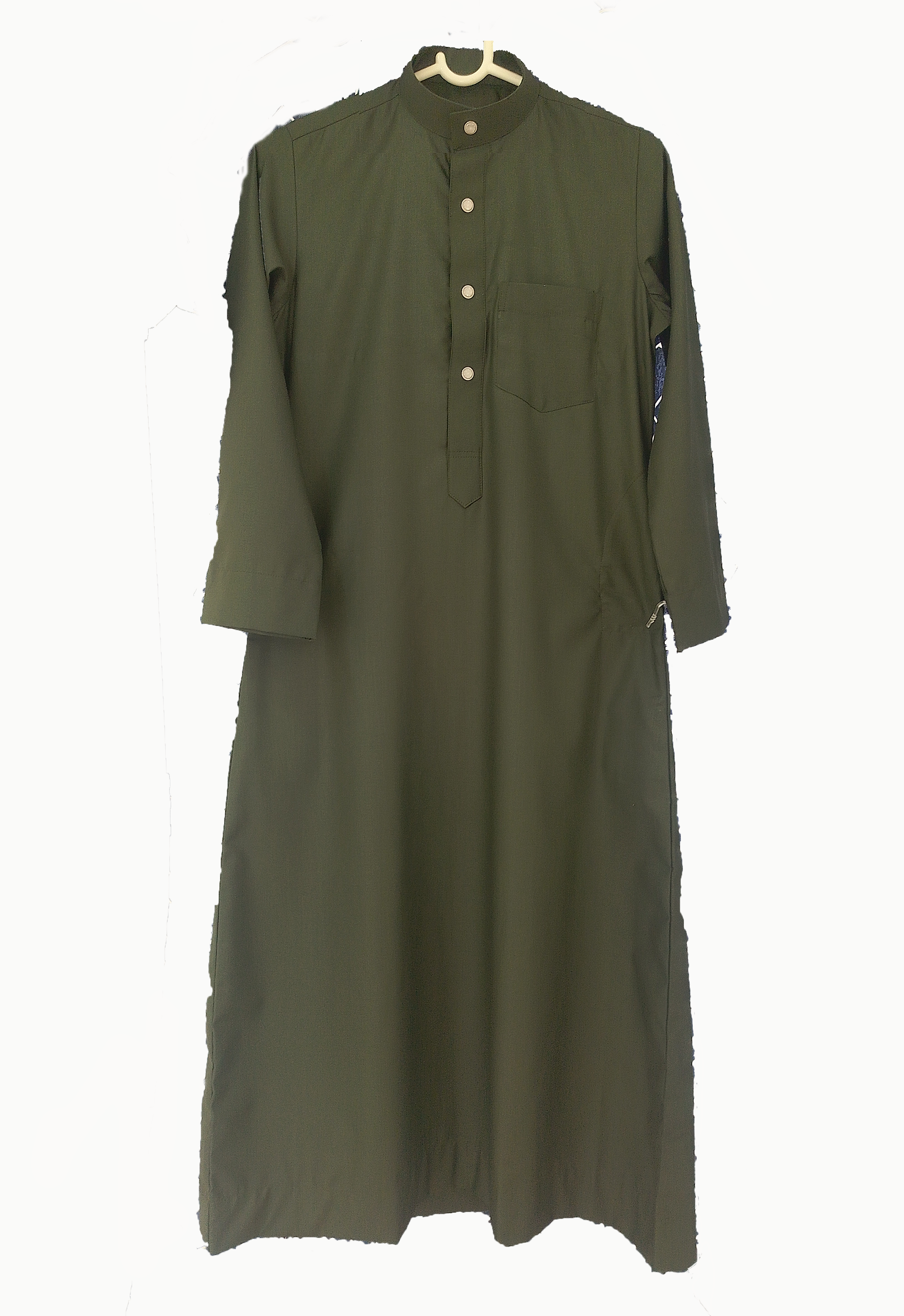 Kids Saudi Thobe - Olive Dark Green 