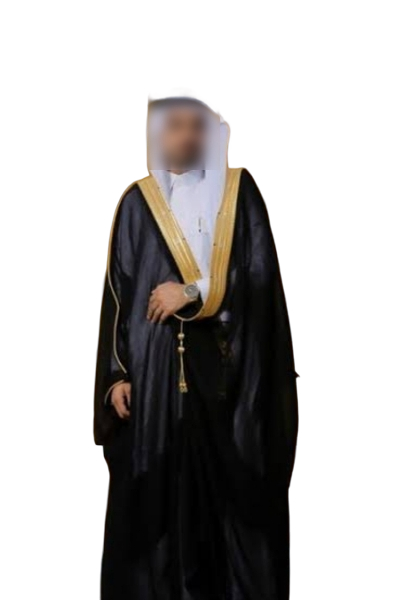 Men's Arabic Bisht - Black and Gold ceremonial robe