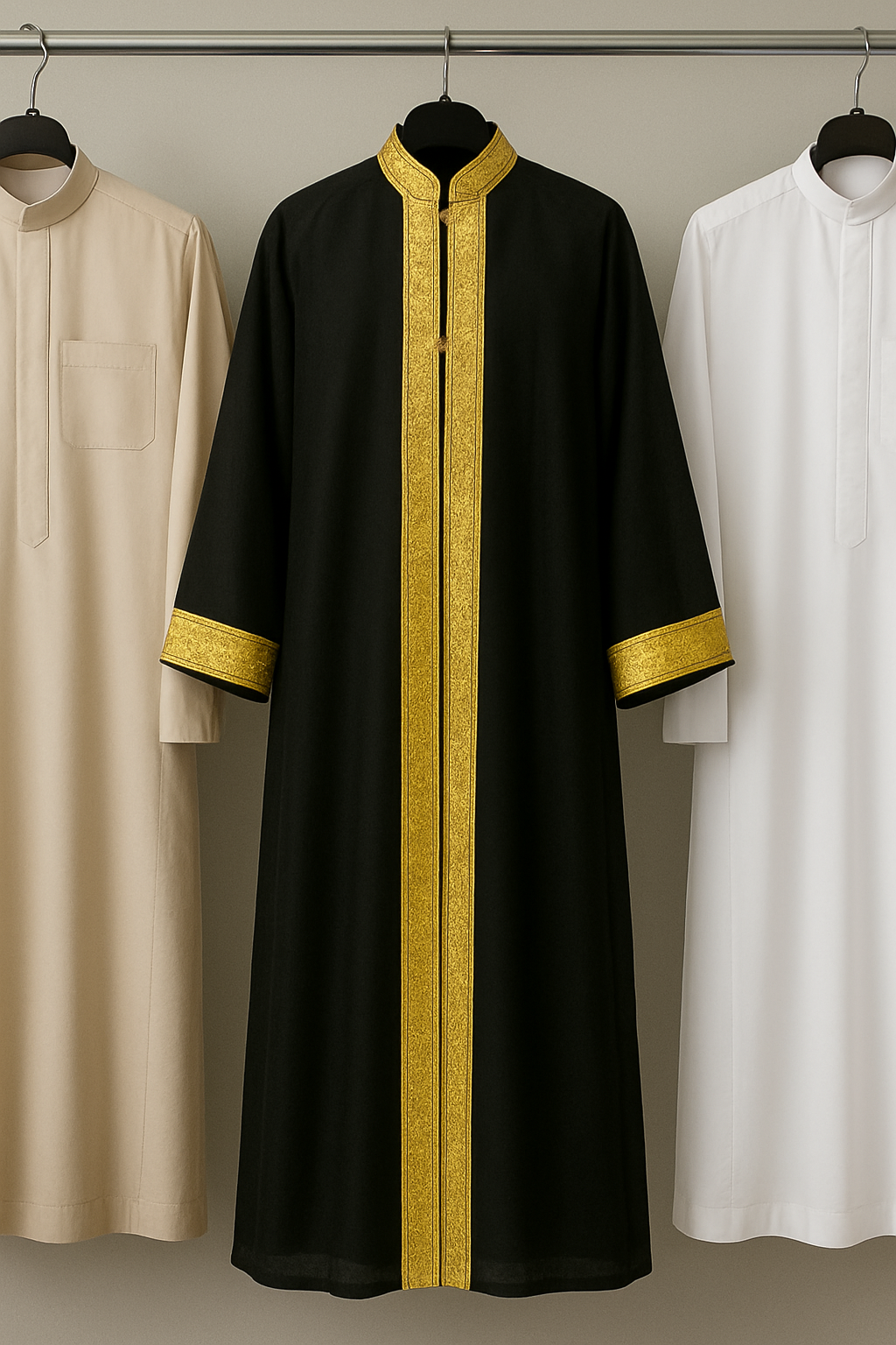 Kid’s Arabic Bisht - Elegant Black and Gold 