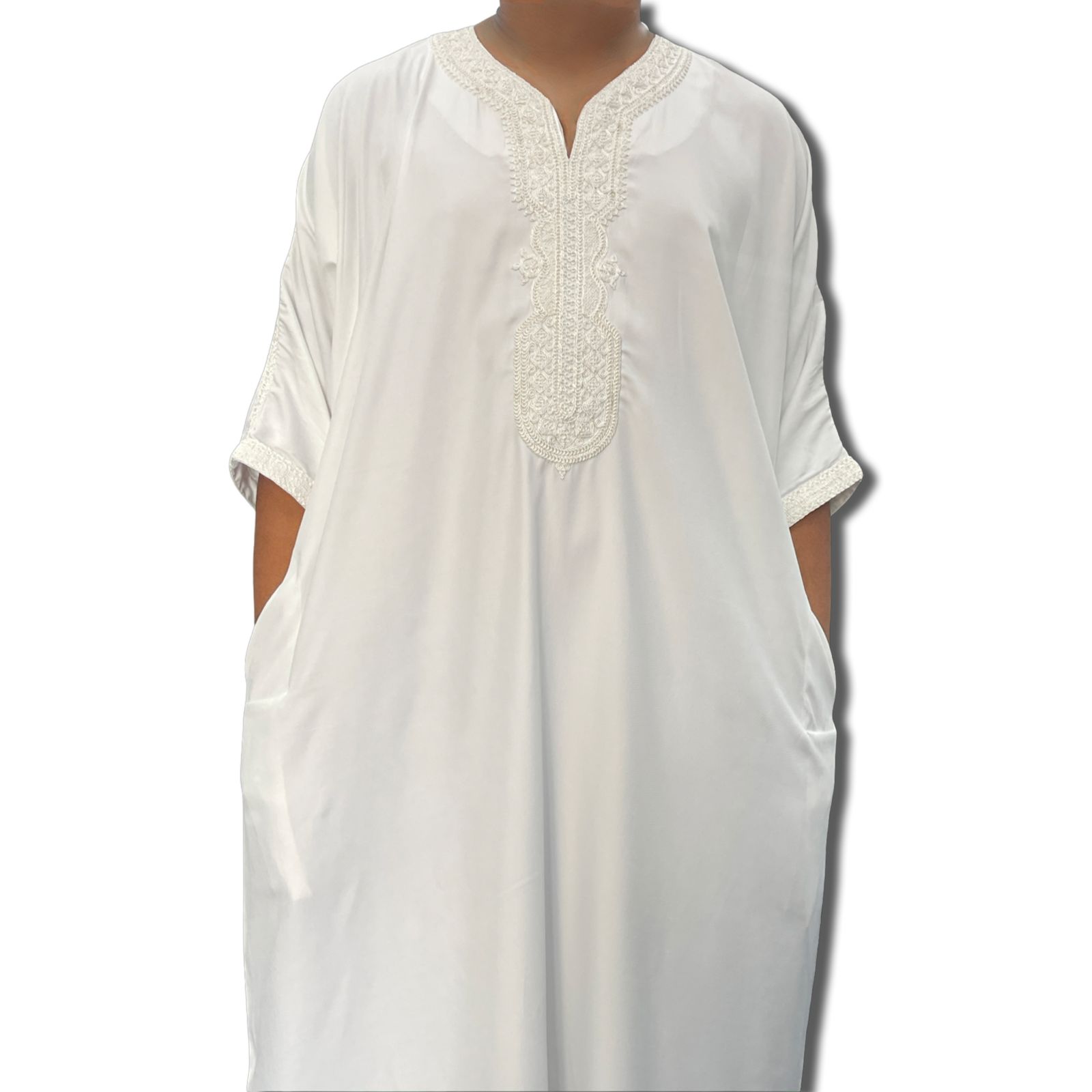 Moroccon Thobe- Traditional White 