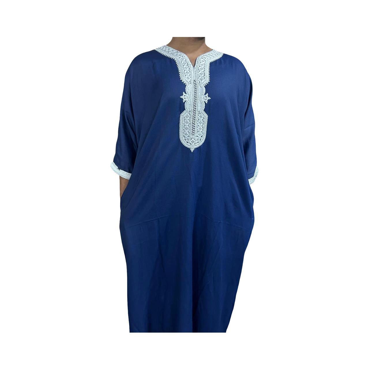 Moroccon Thobe - Navy Blue Kaftan Dress
