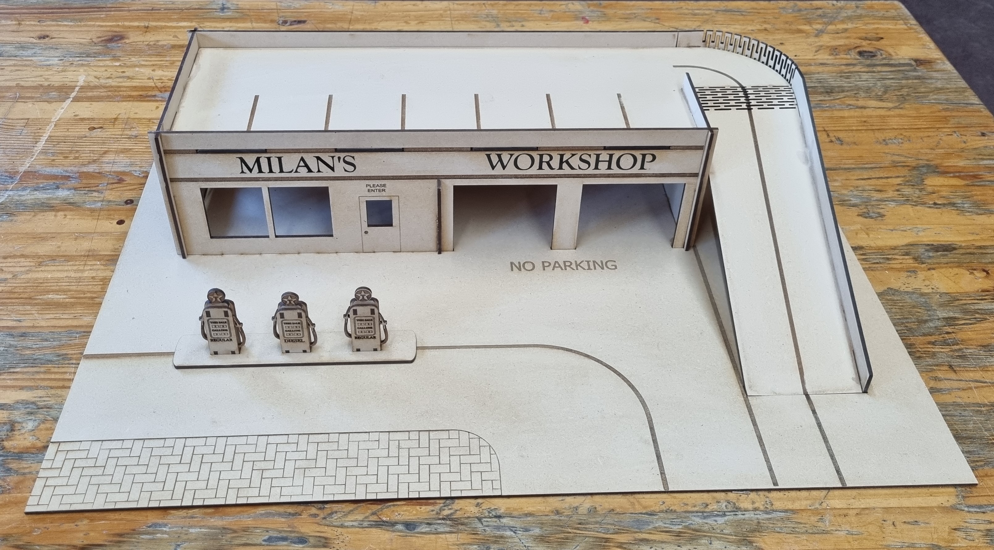 Customizable Toddlers  Toy Garage Workshop