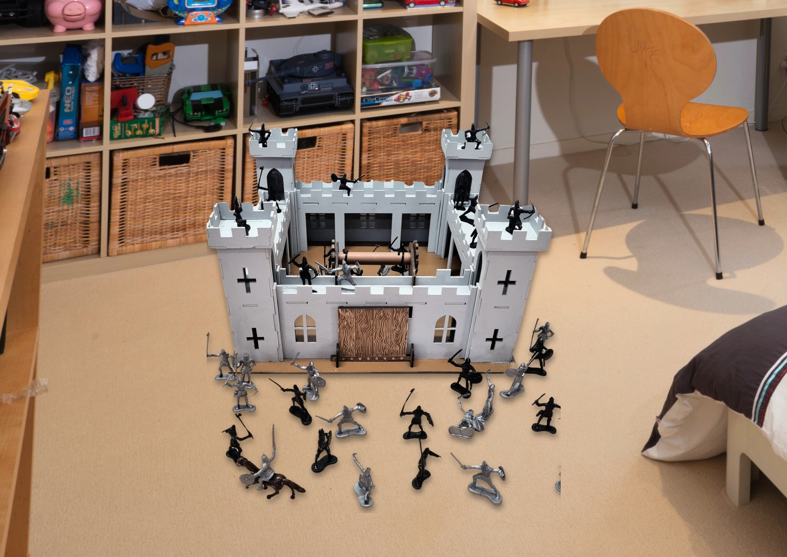 Wooden Medieval Castle Toy Set