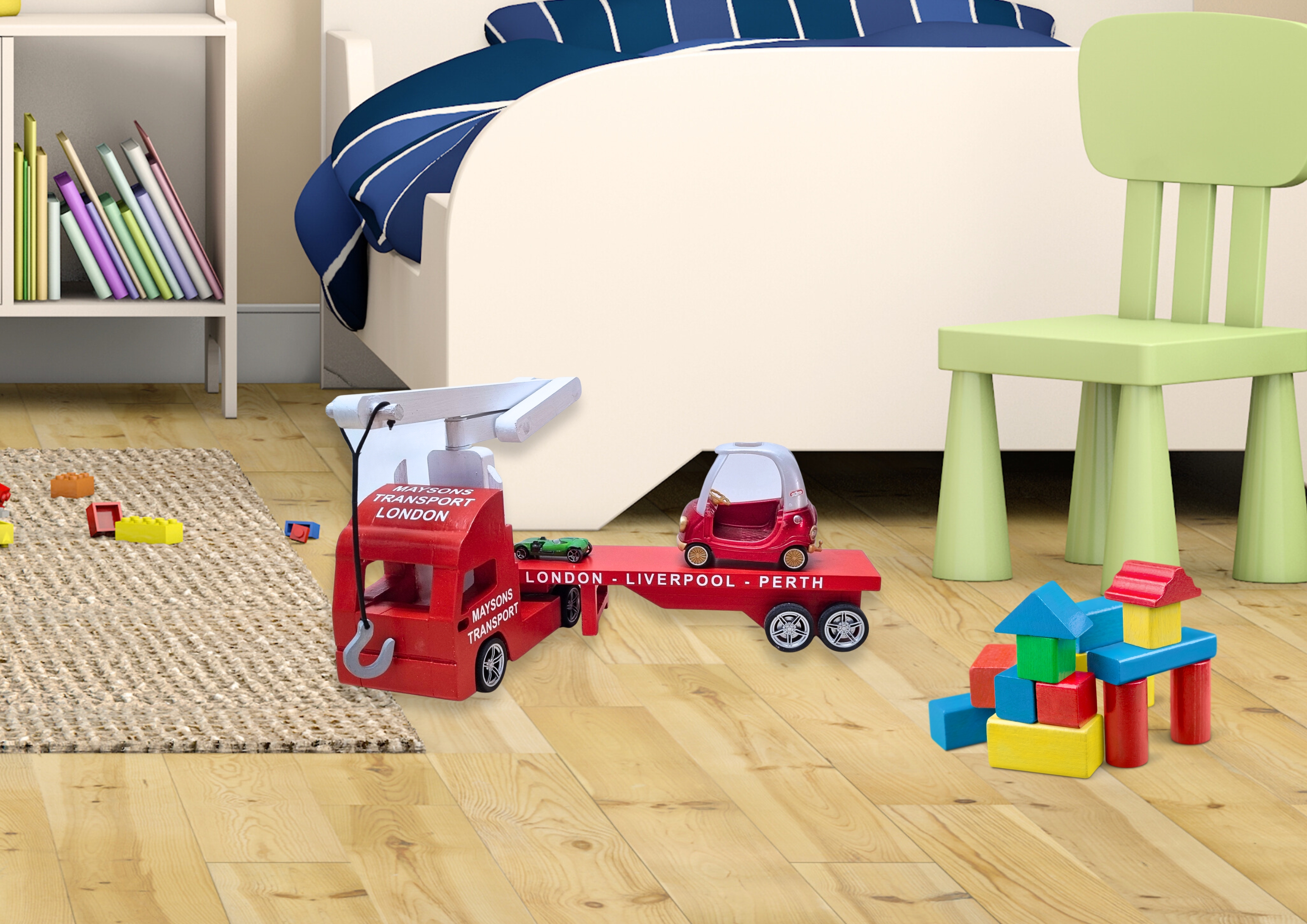 Wooden Toy Truck Set