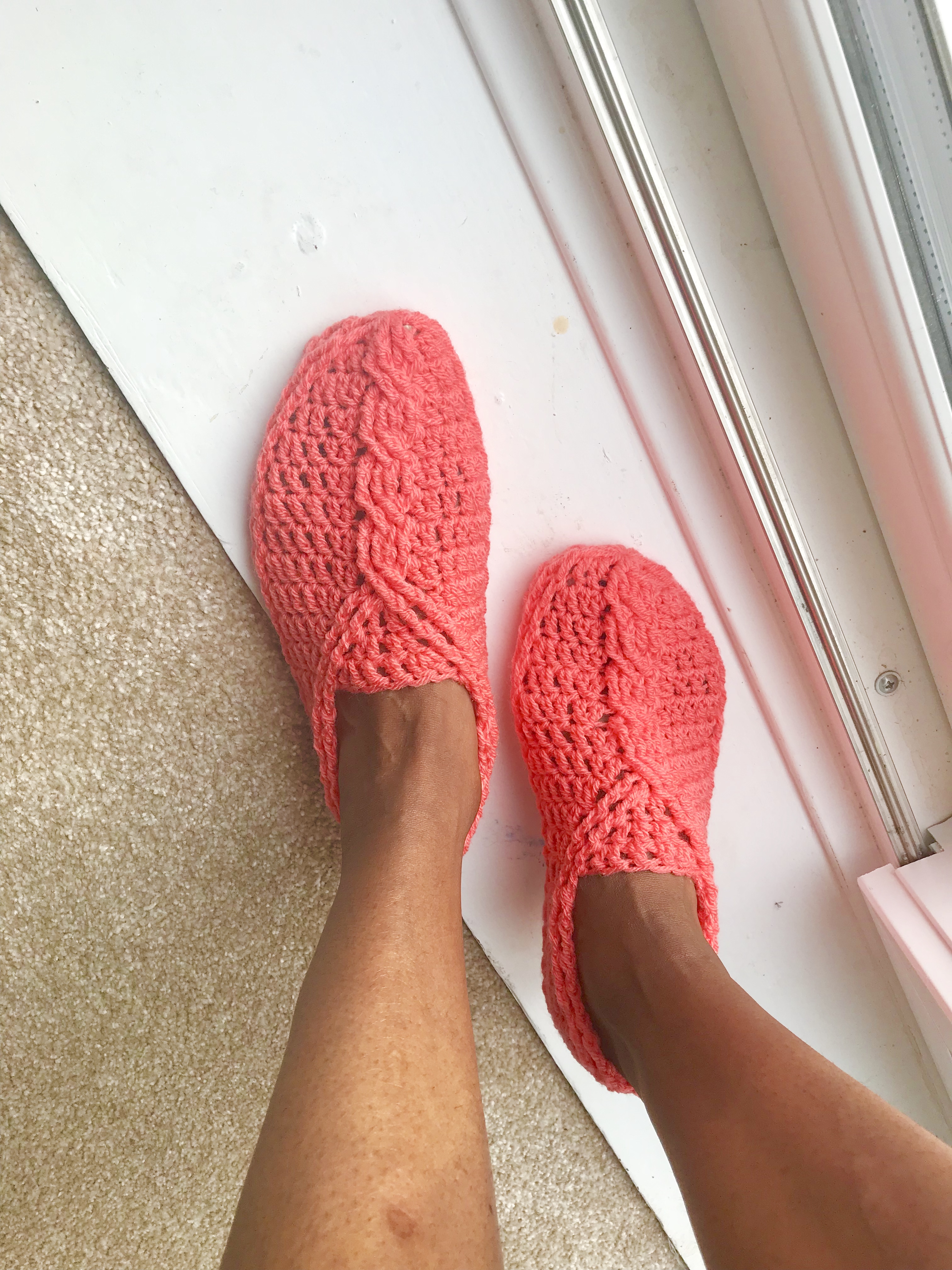 Handmade Crochet Cable Slippers in 100% Merino Wool