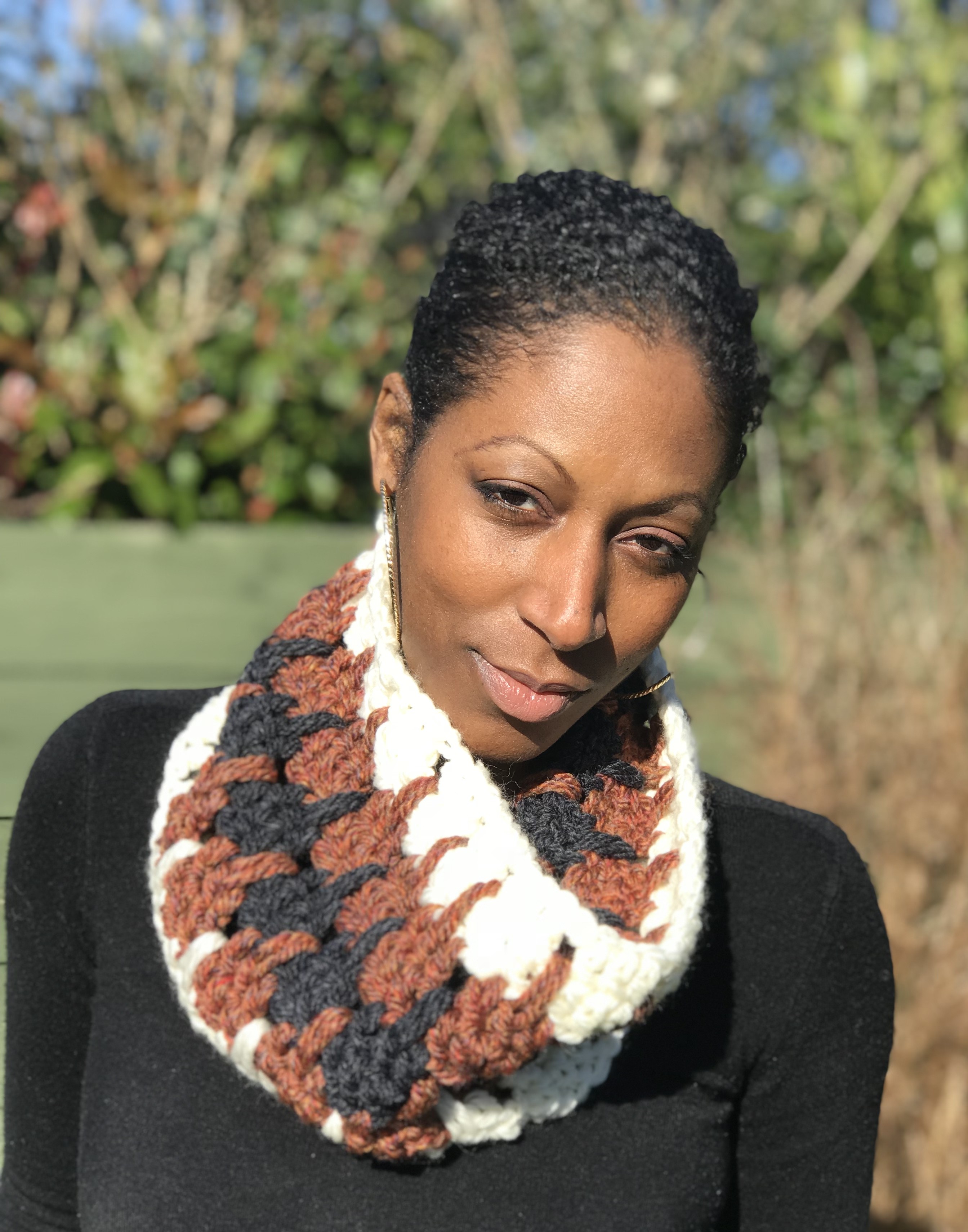 Neutrals Chunky Luxurious Wool Crocheted Cowl - "White"