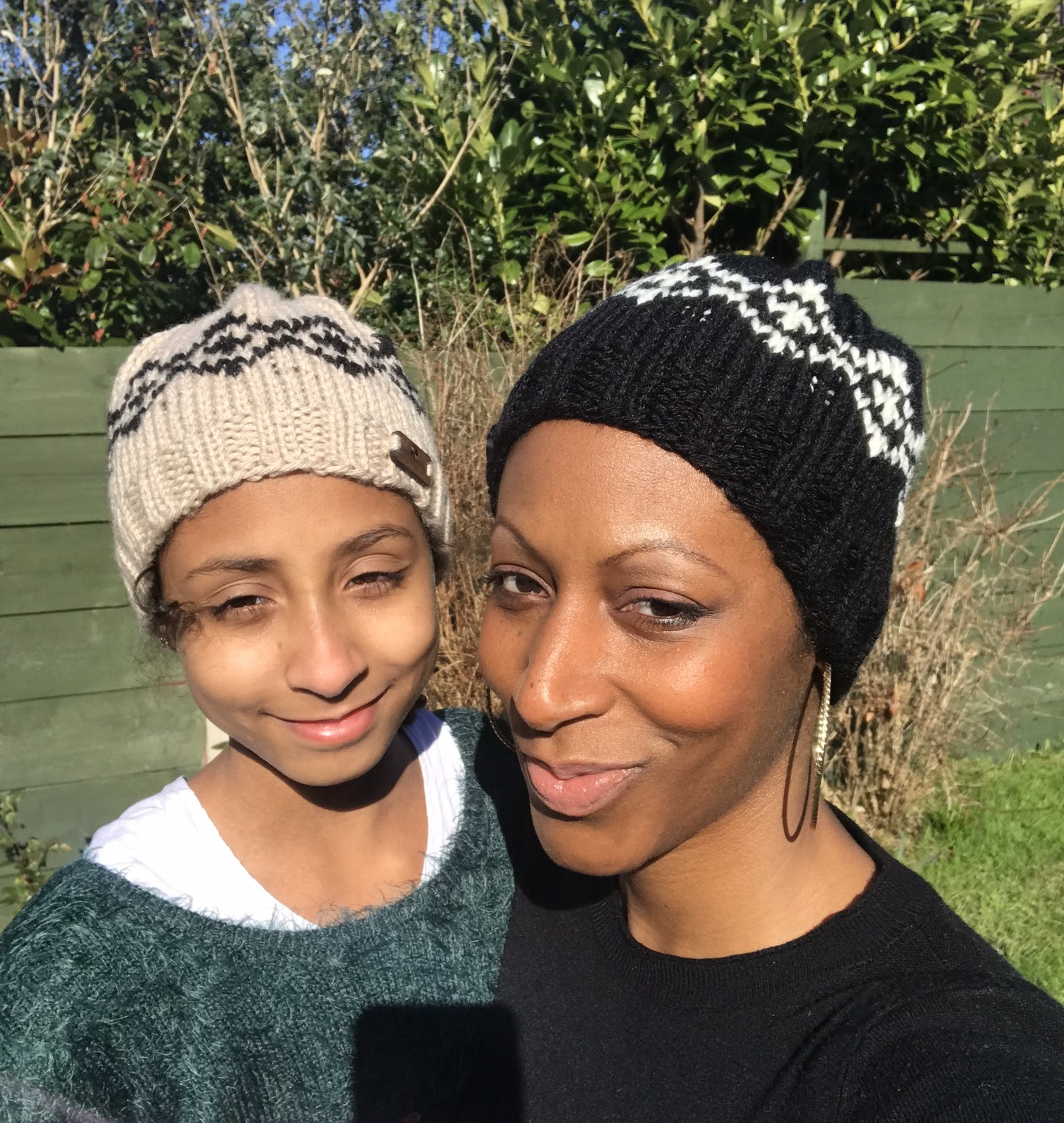 Hand-Knitted Beanie Hat in 100% Alpaca Wool with "Diamond" Fair isle pattern