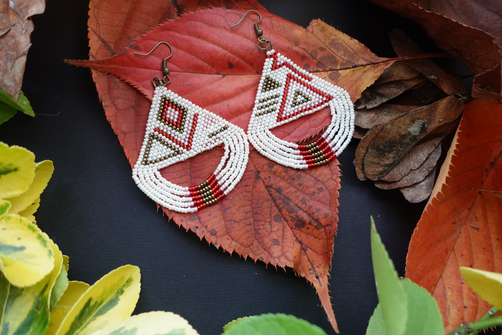 Geometric Beaded Earrings "Aztec collection"