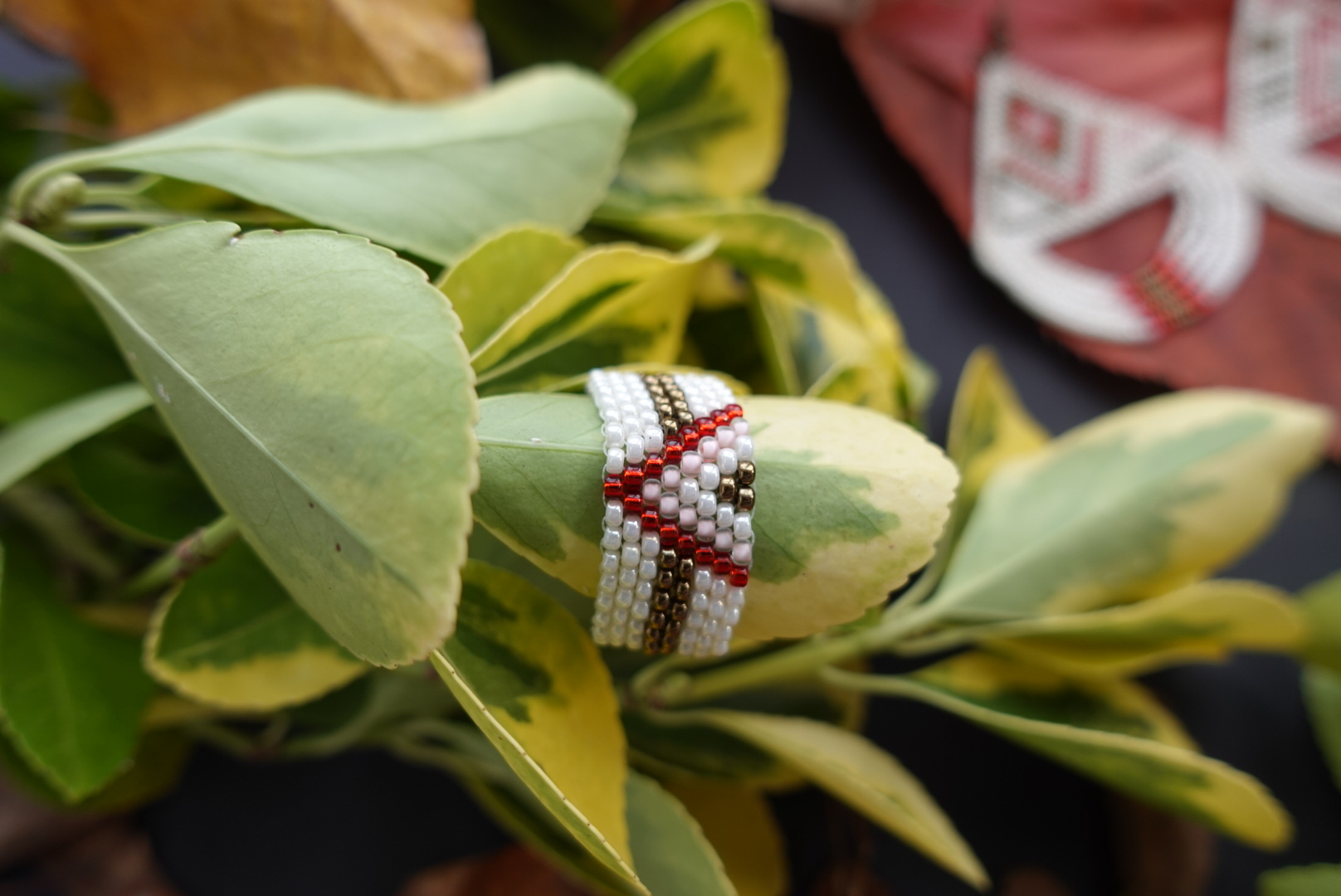 Elegant Beaded Ring "Aztec collection"