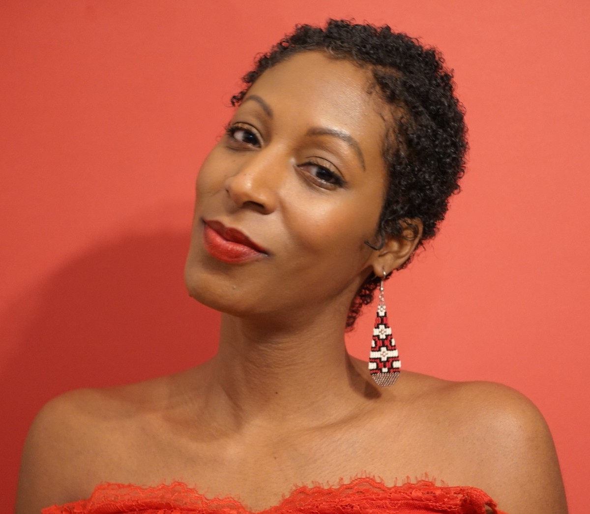 Handcrafted Beaded Earrings "Red Snake collection"